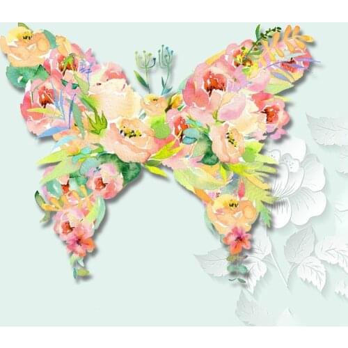 Colorful Flower Butterfly Iron On Heat Transfers Sticker Cartoon Animal Ironing Stickers On Clothes Applique T-shirt DIY Decor