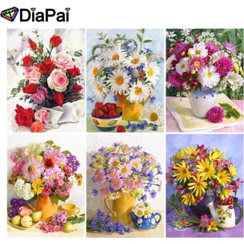 DIAPAI 5D DIY Diamond Painting 100% Full Square/Round Drill "Colored flower landscape" 3D Embroidery Cross Stitch Home Decor