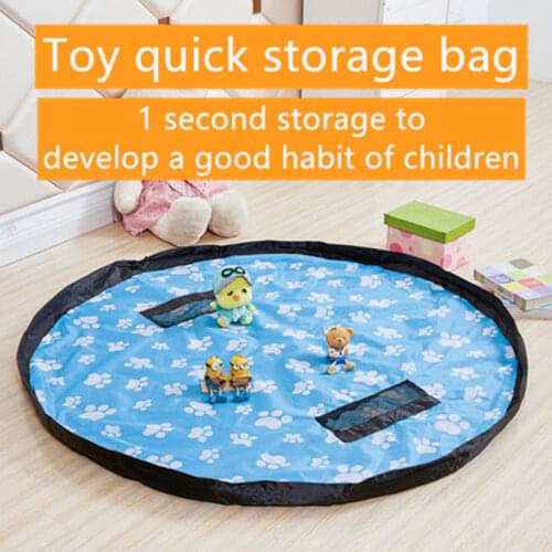 Double layer Oxford cloth baby toy fast storage bag large waterproof portable beam mouth building block finishing toy mat