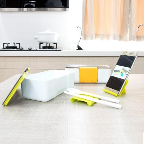 Creative Phone Stand Lunch Box Microwave Heating Portable Dinner Lunch Box for Kids Picnic Office Food Container