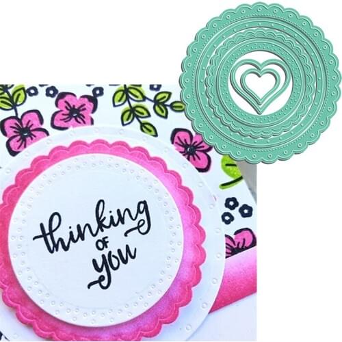 Lacework Circle With Heart Metal Cutting Dies Circle Heart Die Cuts For Card Making 2020