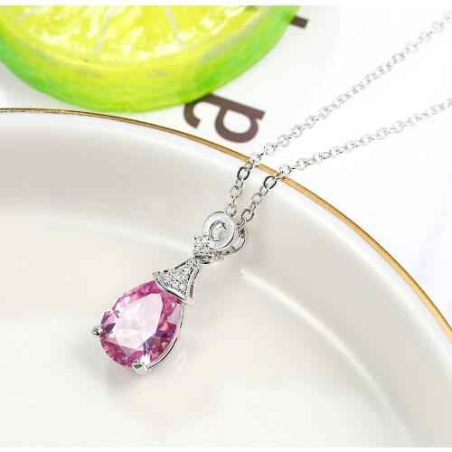 Fashion Hot Sale Multicolor Zircon Personality Water Drop Pendant Jewelry For women accessories Wedding Charm Gift