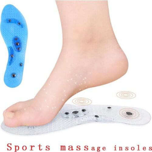 Magnetic gel Massage Insoles Unisex Foot Acupressure Shoe Pads Therapy Slimming Insoles for Weight Loss Transparent insoles