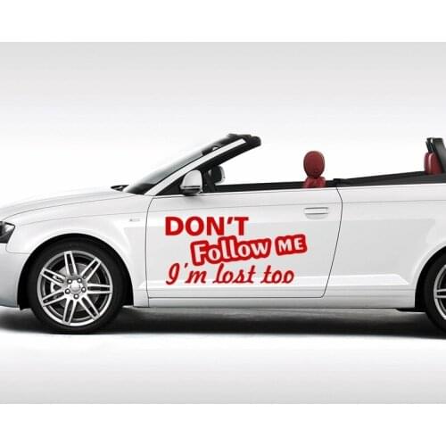 EmpireYing 3 Size 8 Colors Don't Follow Me I Am Lost Too Funny Slogan DIY Handmade Lettering Art Car Sticker Vinyl Decals Gifts