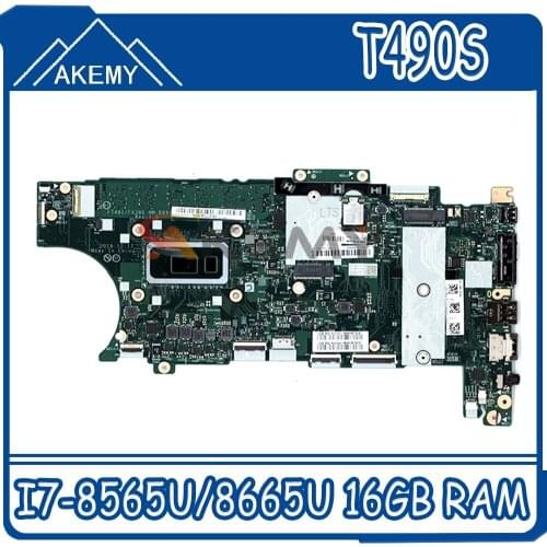 NM-B891 For ThinkPad T490S Laptop motherboard FT491/FX390 NM-B891 With I7-8565U/8665U 16GB RAM Original 100% Fully Tested