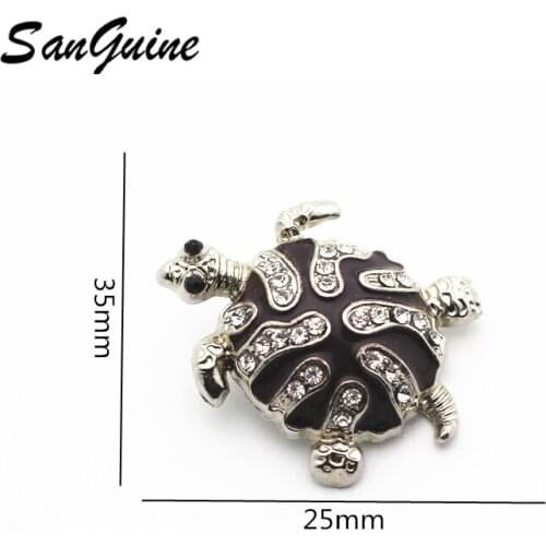 New Arrival tortoise Snap Jewelry Rhinestone Crystal 18mm Snap Buttons Snap for Silver Leather Snap Bracelet Button Jewelry