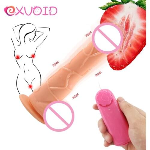 EXVOID Huge Penis 360 Rotation Vibrator Sex Toys for Women Real Dick Artificial Cock Female Masturbator Realistic Dildo Vibrator