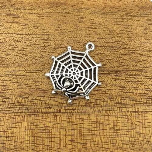 5pcs charm hollow curved spider spider web 30*27mm vintage Tibetan silver DIY making pendant, fashion pendant alloy