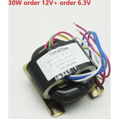R-type transformer power transformer 30W single group 12V/ 1.5a + single group 6.3v /1A(4 lines)