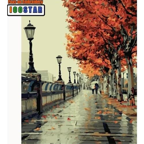 Needlework Diy Diamond Painting Full Drill Scenery Street Full Square Rhinestones Embroidery Mosaic Gift Home Decor