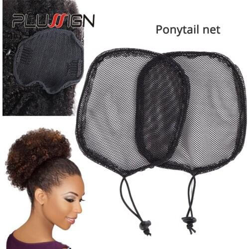 5Pcs/Lot Black Color High Quality Hair Net For Making Ponytail And Afro Hair Bun Wig Caps Hairnets Wholesale Price