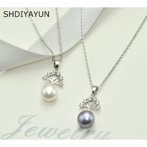 SHDIYAYUN 2020 Fine Simple Pearl Jewelry 925 Sterling Silver Jewelry top quality Tree Necklace Natural Pearl Pendants Gift