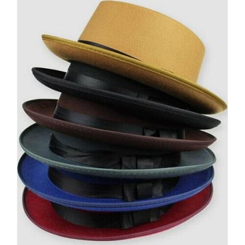 Unisex Men Women Fedoras Sailor Hats Boater Caps Wide Brim Sombrero Pork Pie Sun Hat Gentleman Ladies Classic Fashion New