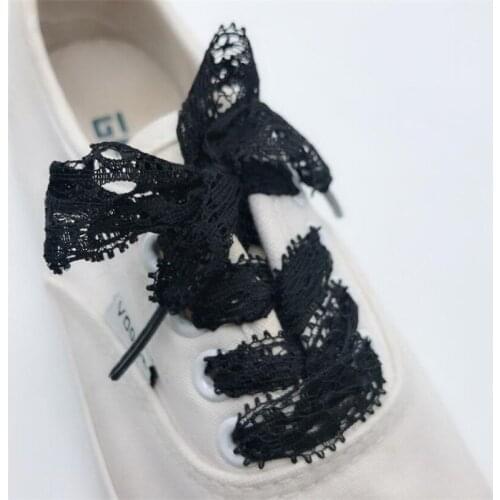 1 pair Ribbon Shoelace New 3CM Width Fashion Sexy Lace Shoelaces 120CM Length Canvas Sneaker Sport Shoes Laces 3 Colors