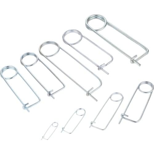 10/5/1Pcs 9 Sizes Steel Brooch Shape Cotter Safety Pins Spring Pin Quick Lock Brooch Locking Fastener for Farm Lawn Garden Hitch