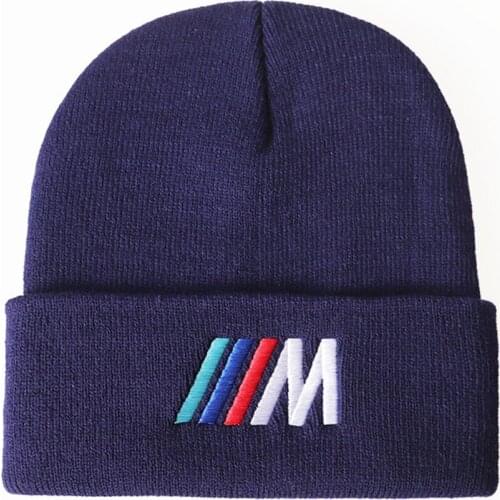 Racing letters Warm Knitted Hat 100% Cotton Winter ski Beanie Knit hat Skullies & Beanies Unisex fashion outdoor Casual hats