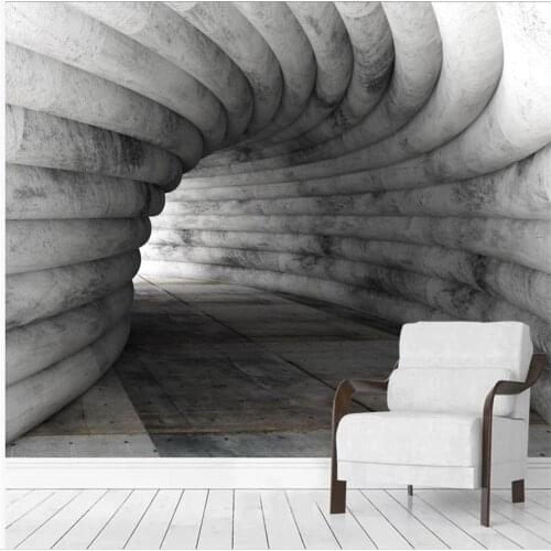 Extended space cement wall cave background wall wallpaper for walls 3 d for living room