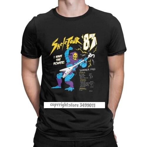 Vintage Skeletour 83 Tshirts Men Cotton T Shirts He-Man and the of the Universe Tees Streetwear Camisas