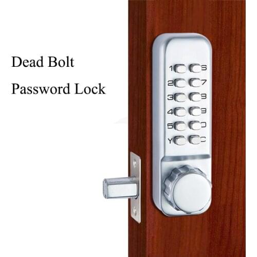 Waterproof Dead Bolt Mechanical Password Number Lock Push Button Code Lock for home Apartment wooden metal door