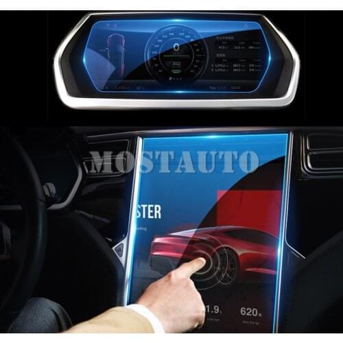 Tempered Glass GPS Navigation & Dash Board Screen Protector For Tesla Model S 2014-2018 Model X 2016-2018 2pcs Car Decor