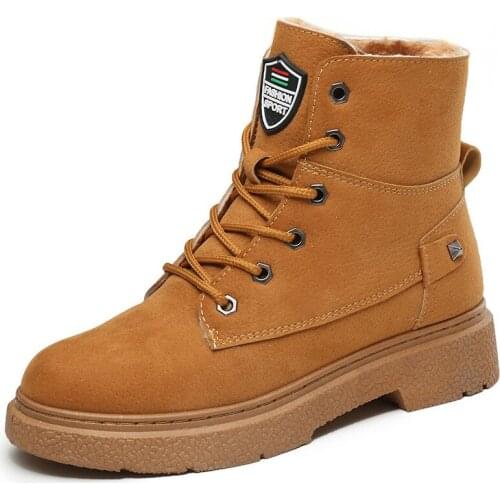 Krasovki Suede Women Boots Brown Black Platform Motorcycle Riding Winter Boots Shoes Snow for Women Plush Warm Velvet Boots