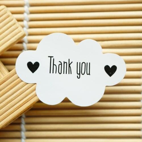 Cloud Shape White Seal Sticker Thank You Paper Labels Gift Bag Candy Box Paper Sticker for Wedding Party Favor DIY Decor 102pcs