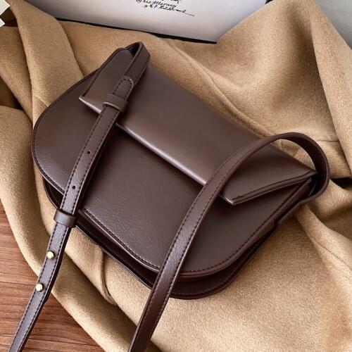 2021 Vintage Womens Crossbody Bag Fashion Small Saddle Hand Bags PU Leather Female Handbags zipper Branded Designer Solid Retro