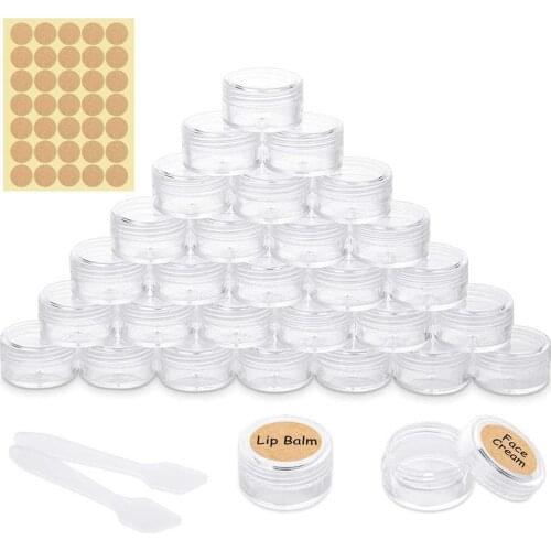 30Pcs 20ML Cosmetic Containers Sample Jars Tiny Makeup Sample Containers with lids for Lip Balms Creams Samples Cosmetic