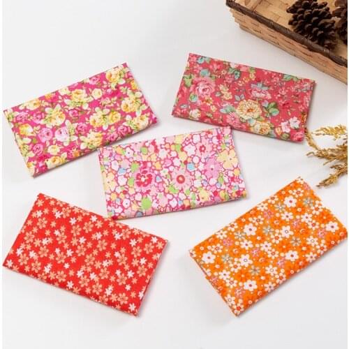 5 Pieces/Set Sewing Supplies Nice Gift for Household Flower Pattern DIY Handmade Cotton Multi Purpose Patchwork Cloth