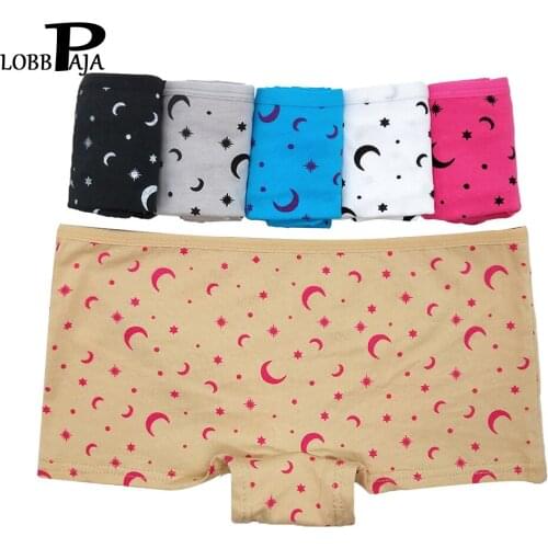 6 PCS/Lot Women Underwear Cotton Everyday Low Waisted Stars Girls Boxers Briefs Boyshort Ladies Knickers Panties M L XL #9369