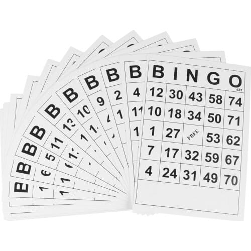 60Pcs Bingo Game Card Bingo Card for Fun Intellectual Development Plaything (White)