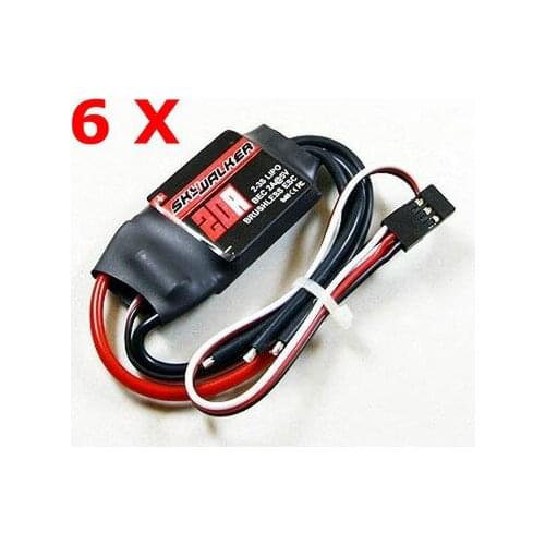 6X Hobbywing 20A Brushless speed controller ESC For Y6Tcopter Multi-Copter Y650