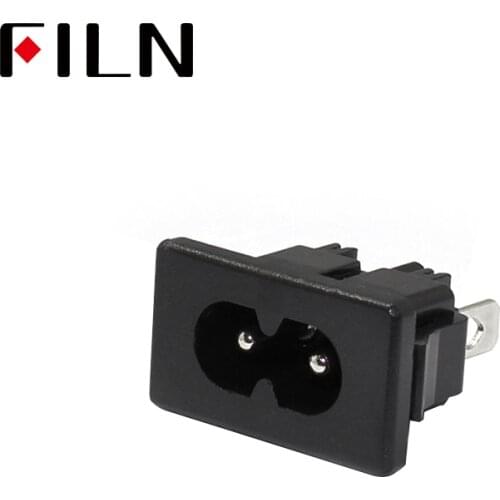 AC-14 AC 250V 2.5A Male 2 Pins Power Inlet Socket IEC320 C14 Socket Panel Embedded