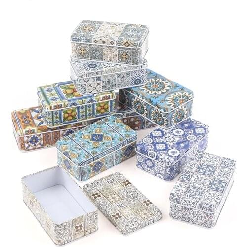 11.5*6.5*4Cm Storage Jars Rectangular Iron Tin Pill Gift Coin Jewelry Box Home