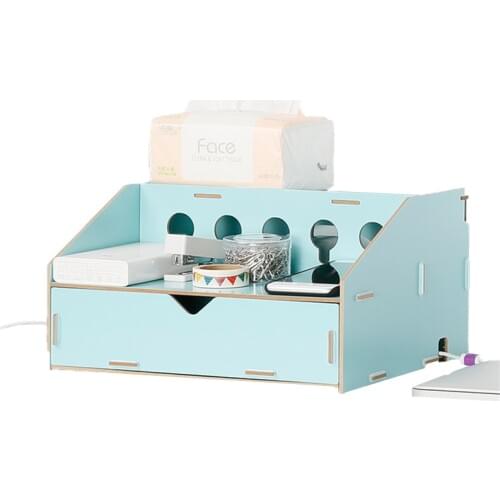 Power Desktop Storage Box Router DIY Wood Storage Boxes Electronic Power Cord Drag Strip Cable Management Rack And Shelf