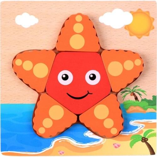 Wooden 3D Puzzle Jigsaw Toys car three-dimensional Animal Educational Early Building Blocks Puzzles 1-5 year Children Kids Gift