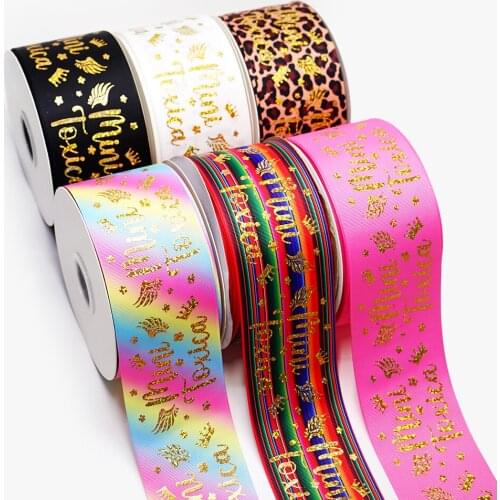 DIY Handmade Materials La mini toxica grosgrain ribbon 50 yard per size printed cartoon ribbon foil ribbon