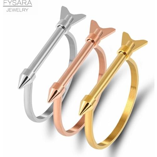 FYSARA Arrow Bracelets Noeud Armband Gold color Bangle Bracelet For Women Screw Cuff Bracelet Couple Vintage Manchette Pulseiras