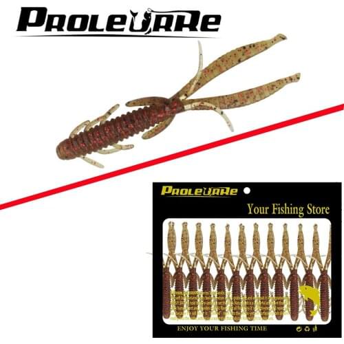 12pcs/lot Proleurre Artificial Sea Worms 76mm 1.7g Earthworm Soft Fishing Lures Soft Bait Lifelike earthworm Sea Fishing pro-014