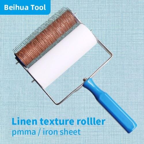 6inch Linen Textured Roller Brush 15cm Pmma Acrylic Patternd Rollers for Wall Decoration Art Painting Tools Paint application