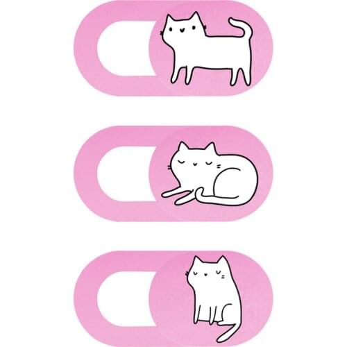 3pcs Adorable Cat Webcam Cover Laptop Camera Slide Blocker Computer Camera Cover Anti Peeping Camera Protective Cover Set