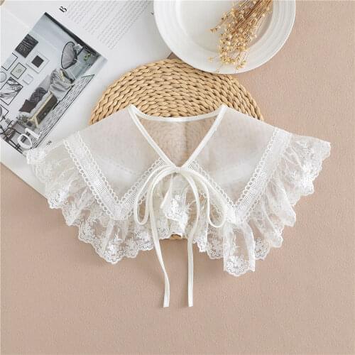Lace Fake Collar Women Detachable Shirt Fake Collar Fashion Floral Bow Sweet False Collar Blouse Top Clothing Accessories