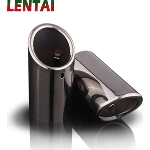 LENTAI For 2011 2012 2013 VOLVO S60 V40 V60 XC60 Stainless steel Car Automobiles Exhaust Muffler Pipe Tip Cover Car Accessories