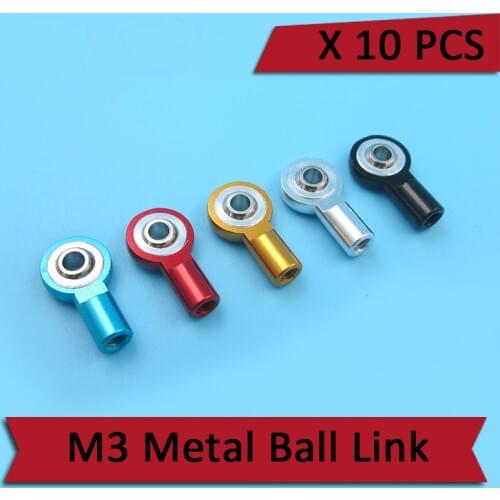10PCS M3 Metal Ball Joint 3mm Linkage Rod Ball Head Connector L18mm Rod End for DIT RC Gasoline Boat Servo Spare Parts