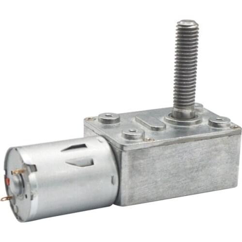 High Torque Worm Gear Motor 8mm*33mm Output Screw Shaft with Screw Flange DC 6v 12v 24v 2RPM to 150 RPM Metal Gearmotors