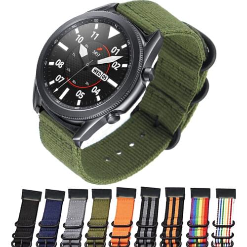 Nylon Band For Samsung galaxy watch3 45 For Polar Vantage M For Huawei Watch GT2 46 For Garmin fenix Chronos Watch Band Bracelet