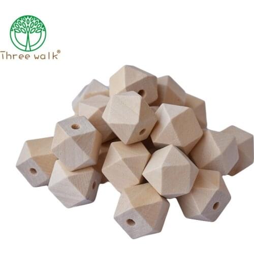 10-30mm Natural Faceted Wooden unfinished geometric Spacer Beads For Jewelry making Handmake DIY Accessory