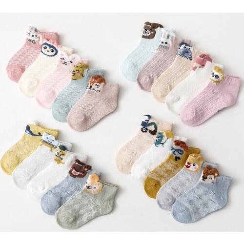 5Pairs/lot 0-5Y Infant Baby Socks Baby Socks for Girls Cotton Mesh Cute Newborn Boy Toddler Socks Baby Clothes Accessories