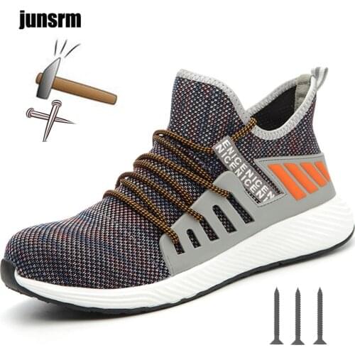 New four seasons solidwork shoes mens stab-resistant breathable soft non-slip protective Steel head safety shoes