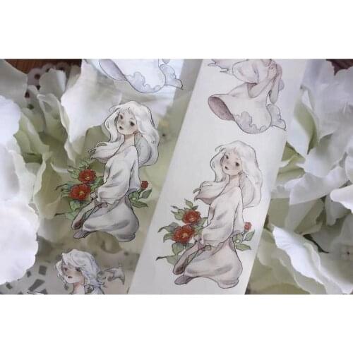Lovely Dancing Girl Washi Masking Tapes for Card Making Bullet Journal DIY Scrapbooking Label Stickers